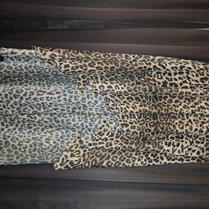 All Saint leopard print high low skirt